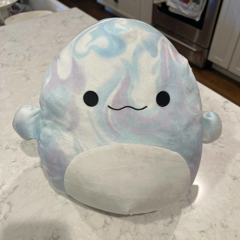 NEW Squishmallows Laslow the Beluga Plush-Cute Soft Whale Stuffed Toy Blue White
